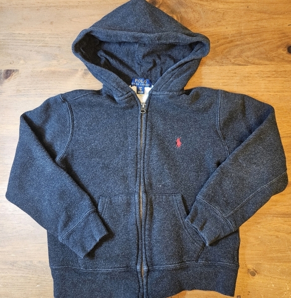 Polo Ralph Lauren Other - Polo Ralph Lauren Hoodie Boys Size Small (8) Gray Full Zip Long Sleeve Pockets